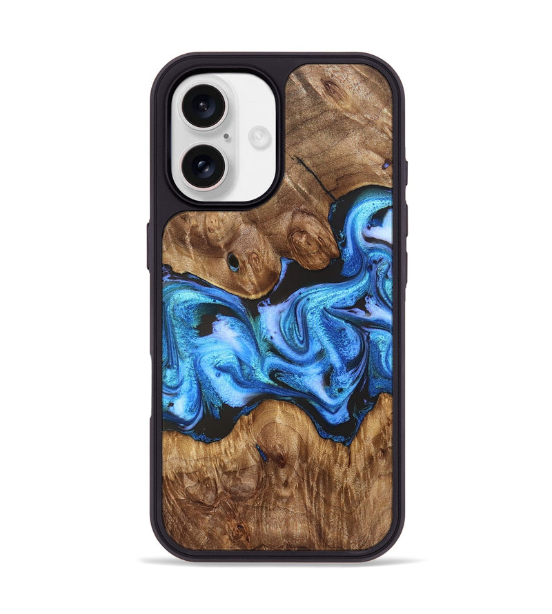 iPhone 17 Wood Phone Case - Mila (Blue, 828685)
