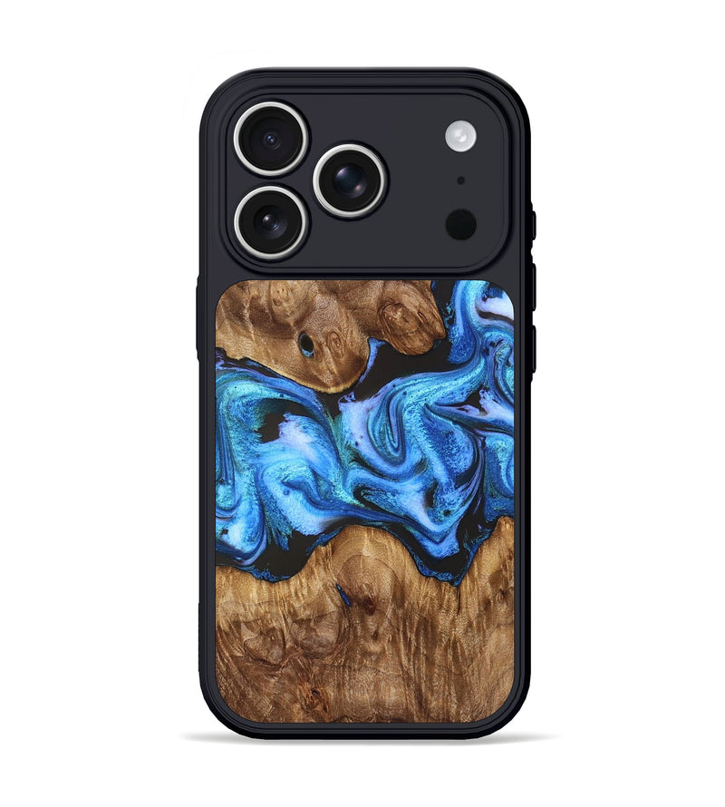 iPhone 17 Pro Wood Phone Case - Mila (Blue, 828685)