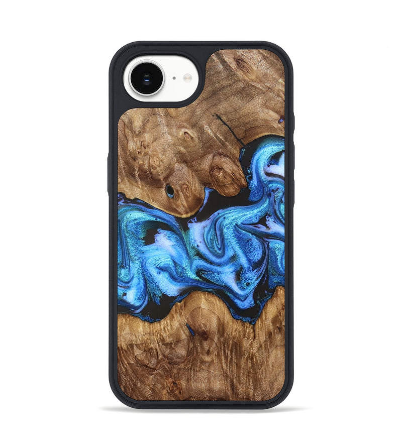 iPhone 17e Wood Phone Case - Mila (Blue, 828685)