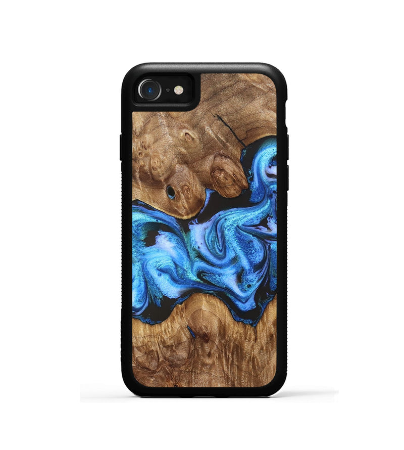 iPhone SE Wood Phone Case - Mila (Blue, 828685)