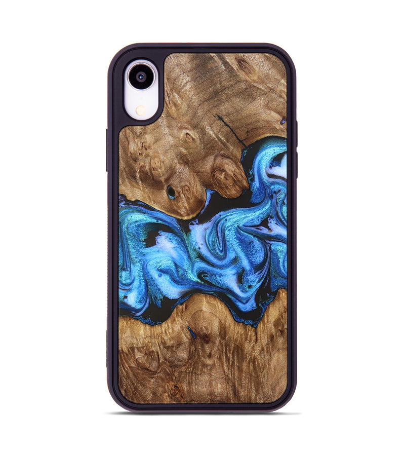 iPhone Xr Wood Phone Case - Mila (Blue, 828685)