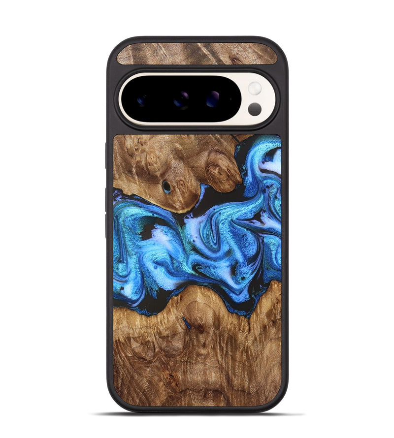 Pixel 9 Pro Wood Phone Case - Mila (Blue, 828685)