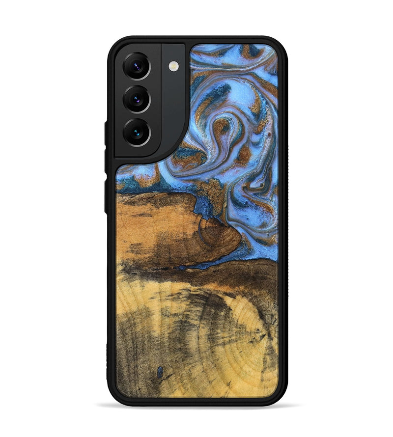 Galaxy S22 Plus Wood Phone Case - Tammie (Teal & Gold, 828689)