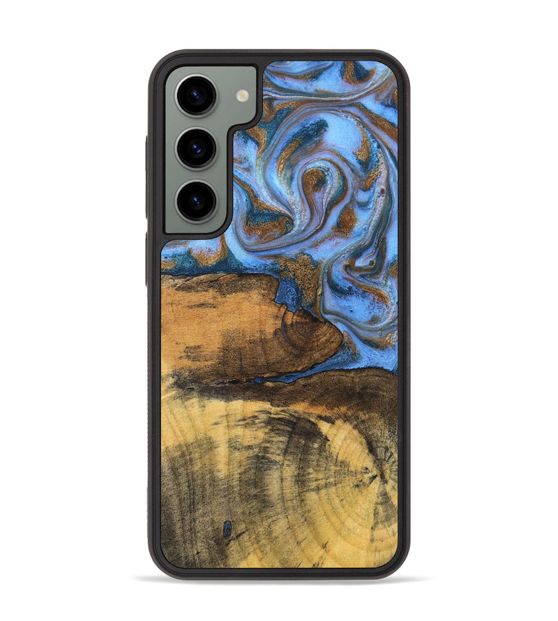 Galaxy S23 Plus Wood Phone Case - Tammie (Teal & Gold, 828689)