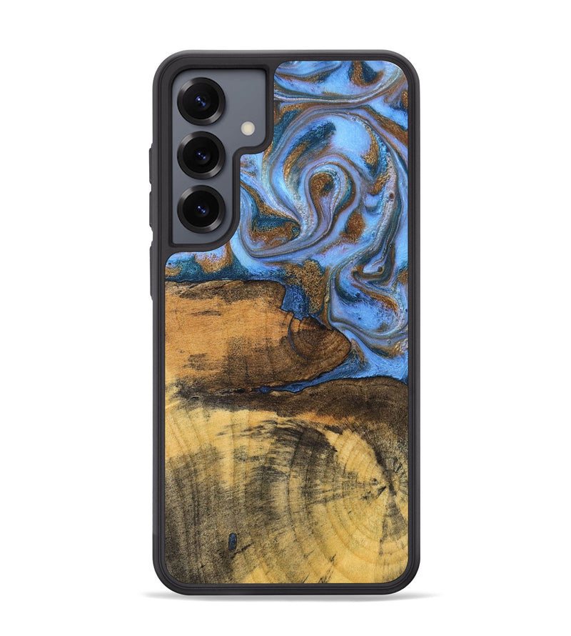 Galaxy S25 Plus Wood Phone Case - Tammie (Teal & Gold, 828689)