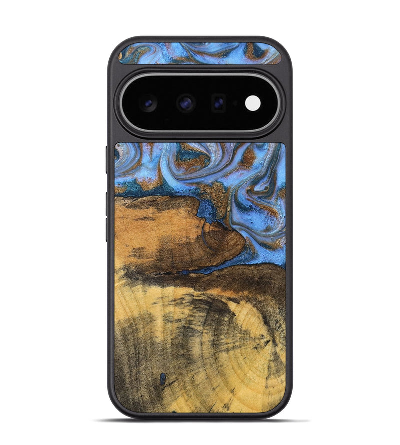 Pixel 11 Pro Wood Phone Case - Tammie (Teal & Gold, 828689)