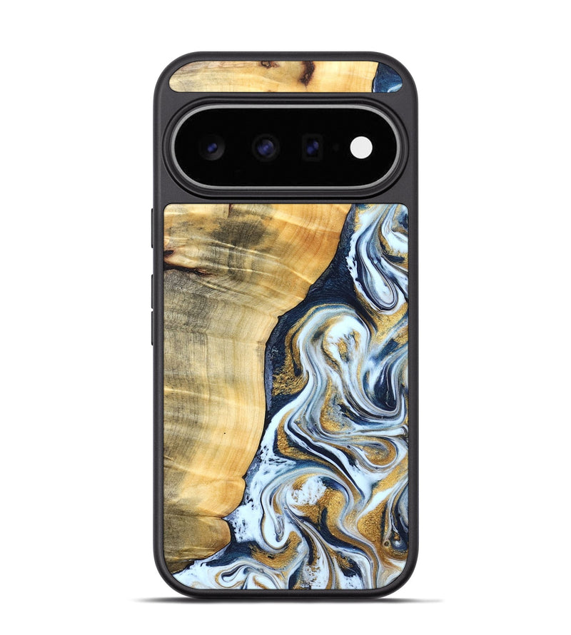 Pixel 11 Pro Wood Phone Case - Livia (Teal & Gold, 828690)