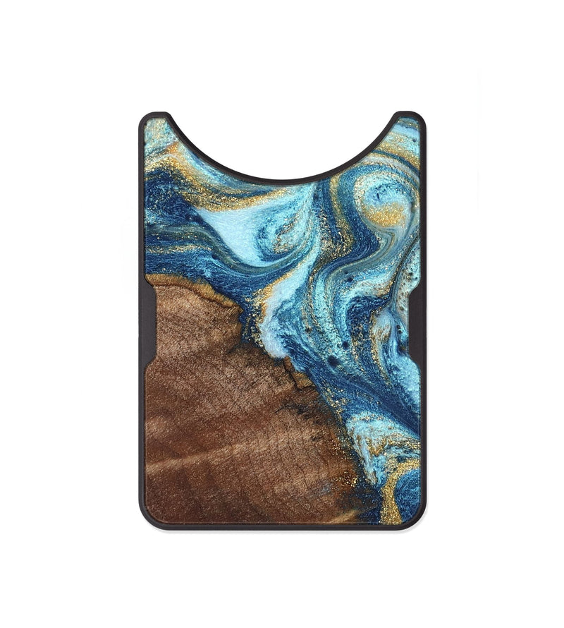 Alloy Wood Wallet - Jimmy (Teal & Gold, 828691)