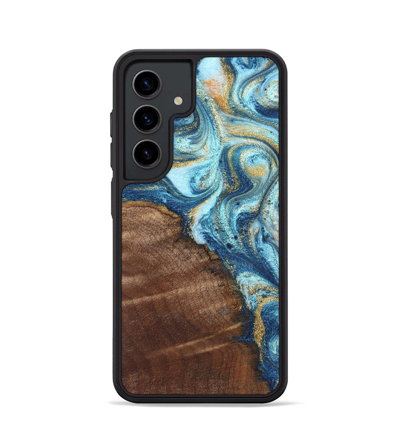 Galaxy S24 Wood Phone Case - Jimmy (Teal & Gold, 828691)