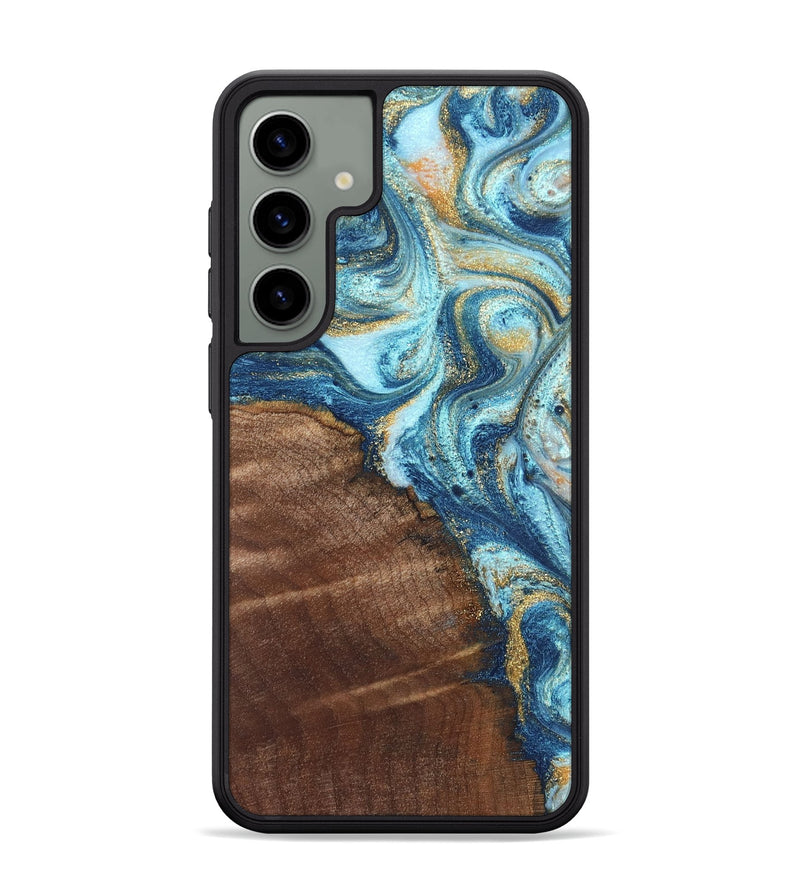 Galaxy S24 Plus Wood Phone Case - Jimmy (Teal & Gold, 828691)