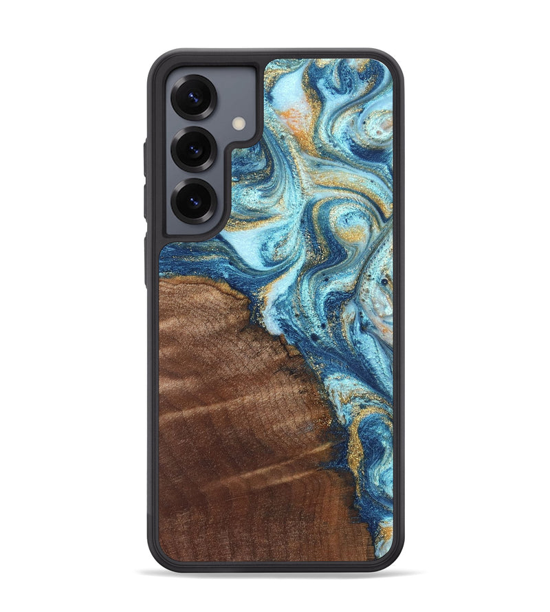 Galaxy S25 Plus Wood Phone Case - Jimmy (Teal & Gold, 828691)