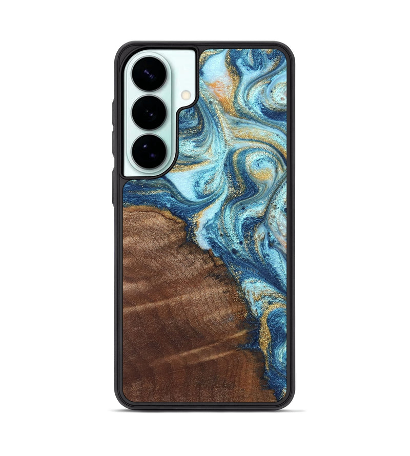 Galaxy S26 Plus Wood Phone Case - Jimmy (Teal & Gold, 828691)