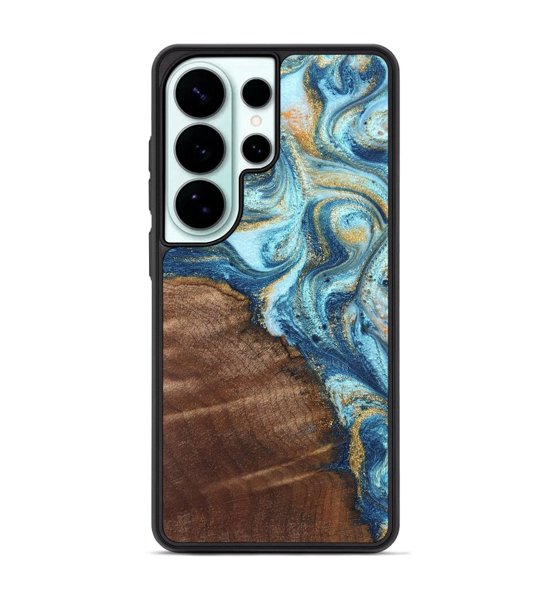 Galaxy S26 Ultra Wood Phone Case - Jimmy (Teal & Gold, 828691)