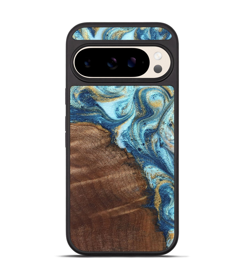 Pixel 10 Wood Phone Case - Jimmy (Teal & Gold, 828691)