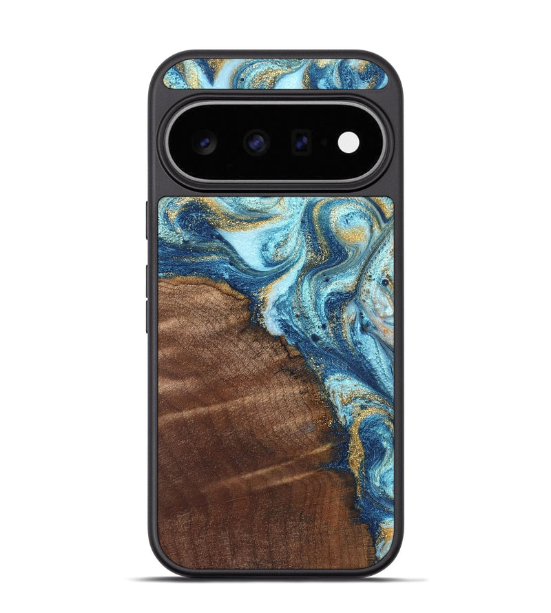 Pixel 11 Pro Wood Phone Case - Jimmy (Teal & Gold, 828691)