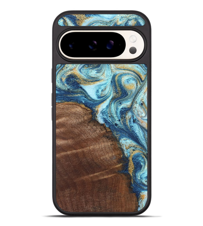 Pixel 9 Pro XL Wood Phone Case - Jimmy (Teal & Gold, 828691)