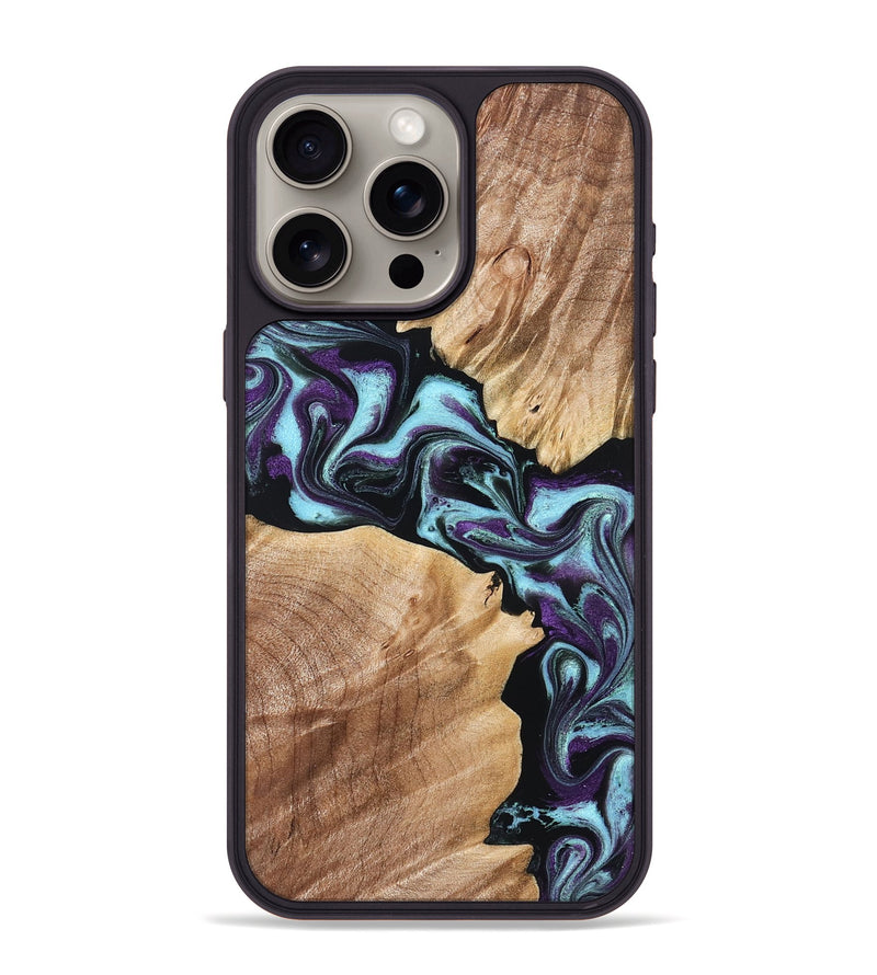 iPhone 15 Pro Max Wood Phone Case - Leda (Purple, 828706)