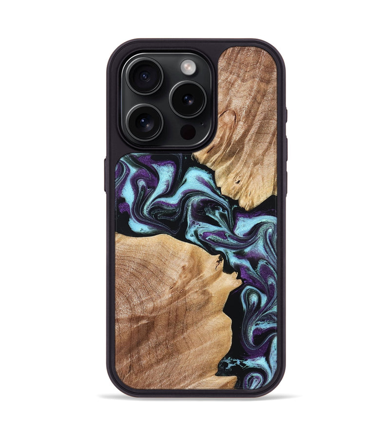 iPhone 15 Pro Wood Phone Case - Leda (Purple, 828706)