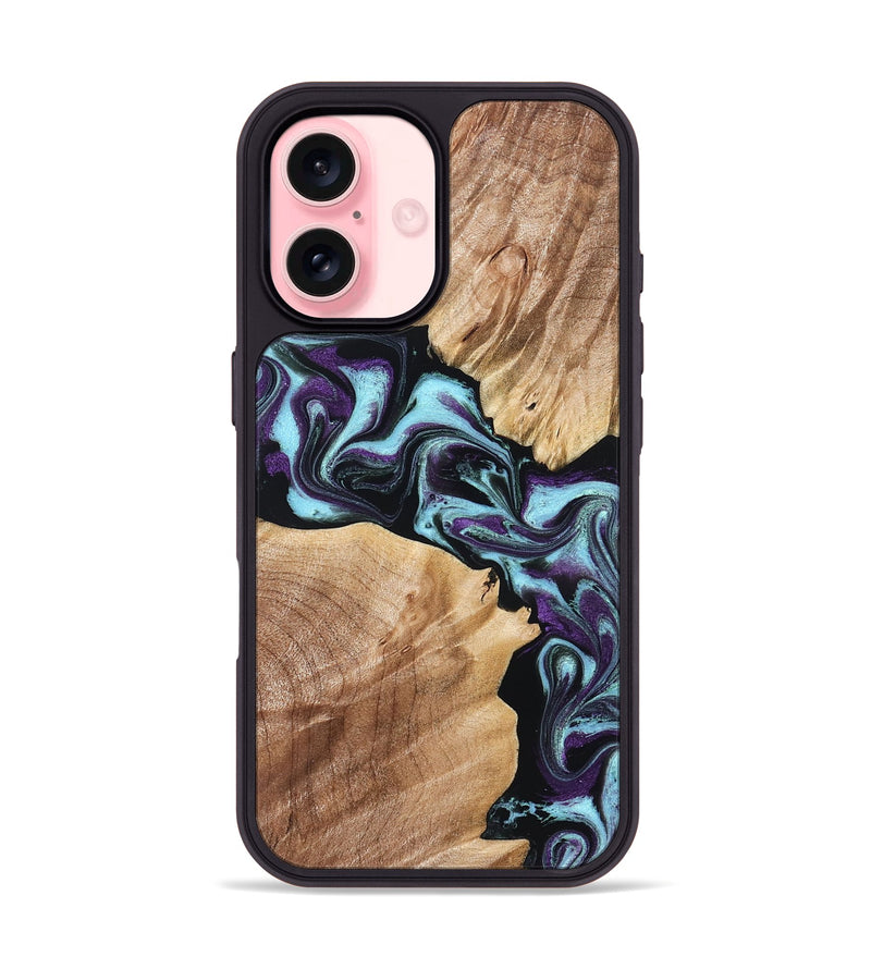 iPhone 16 Wood Phone Case - Leda (Purple, 828706)