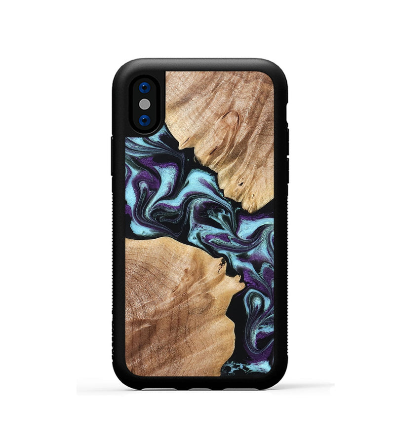 iPhone Xs Wood Phone Case - Leda (Purple, 828706)