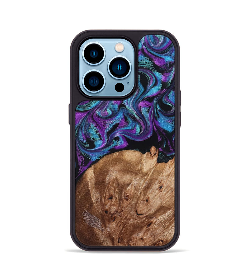 iPhone 14 Pro Wood Phone Case - Moses (Purple, 828707)