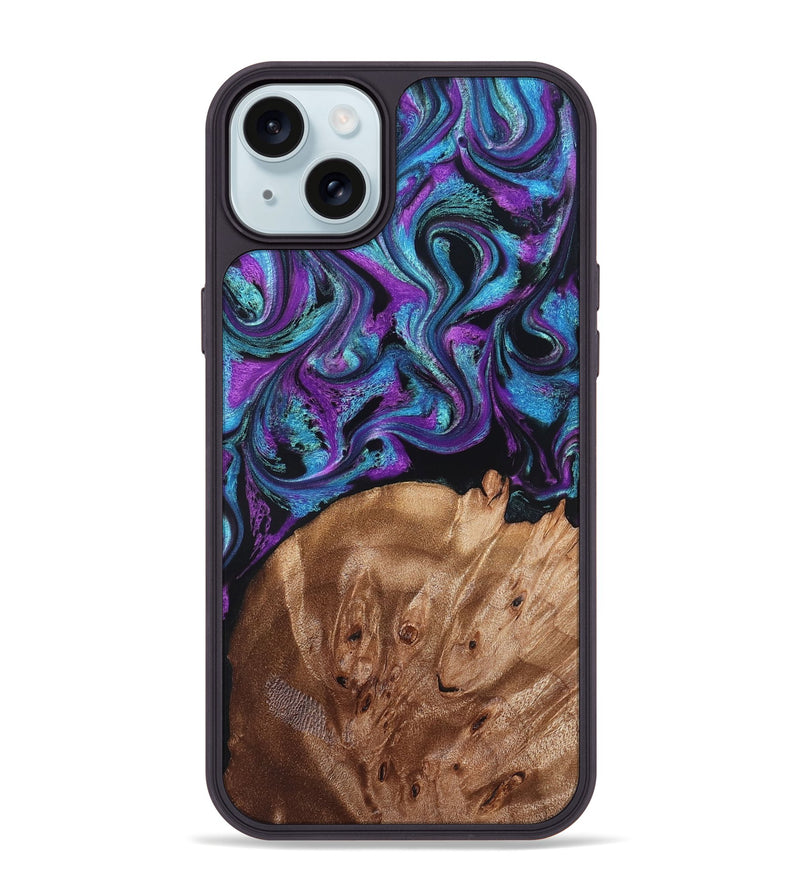iPhone 15 Plus Wood Phone Case - Moses (Purple, 828707)