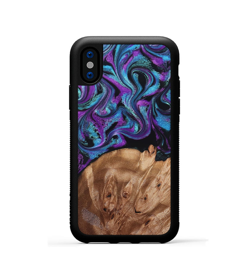 iPhone Xs Wood Phone Case - Moses (Purple, 828707)