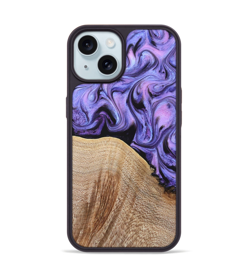 iPhone 15 Wood Phone Case - Avani (Purple, 828708)