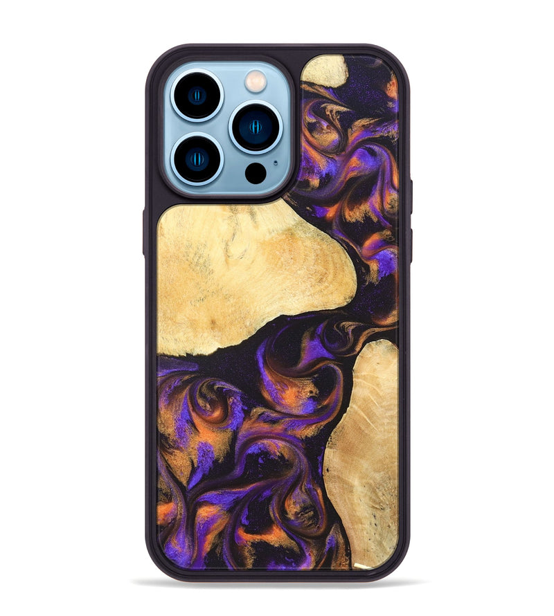 iPhone 14 Pro Max Wood Phone Case - Esteban (Purple, 828709)