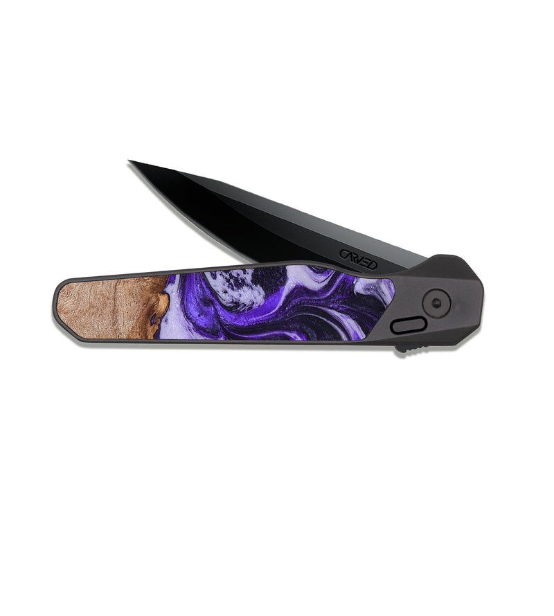 EDC Dark Slate Wood Pocket Knife - Zaiden (Purple, 828711)