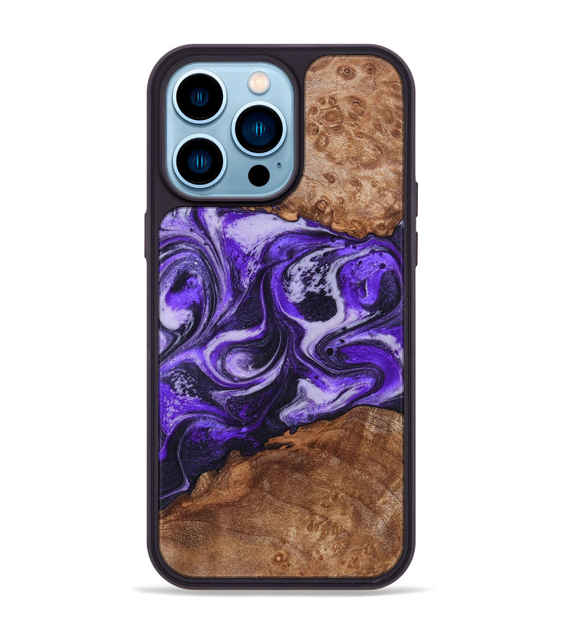 iPhone 14 Pro Max Wood Phone Case - Zaiden (Purple, 828711)