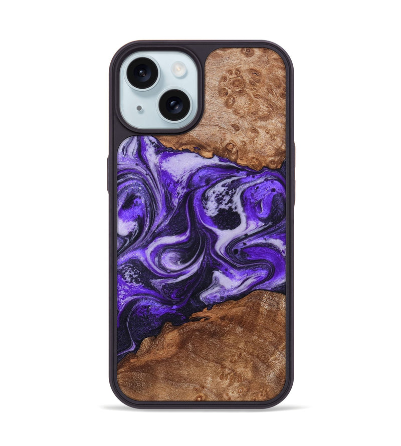 iPhone 15 Wood Phone Case - Zaiden (Purple, 828711)