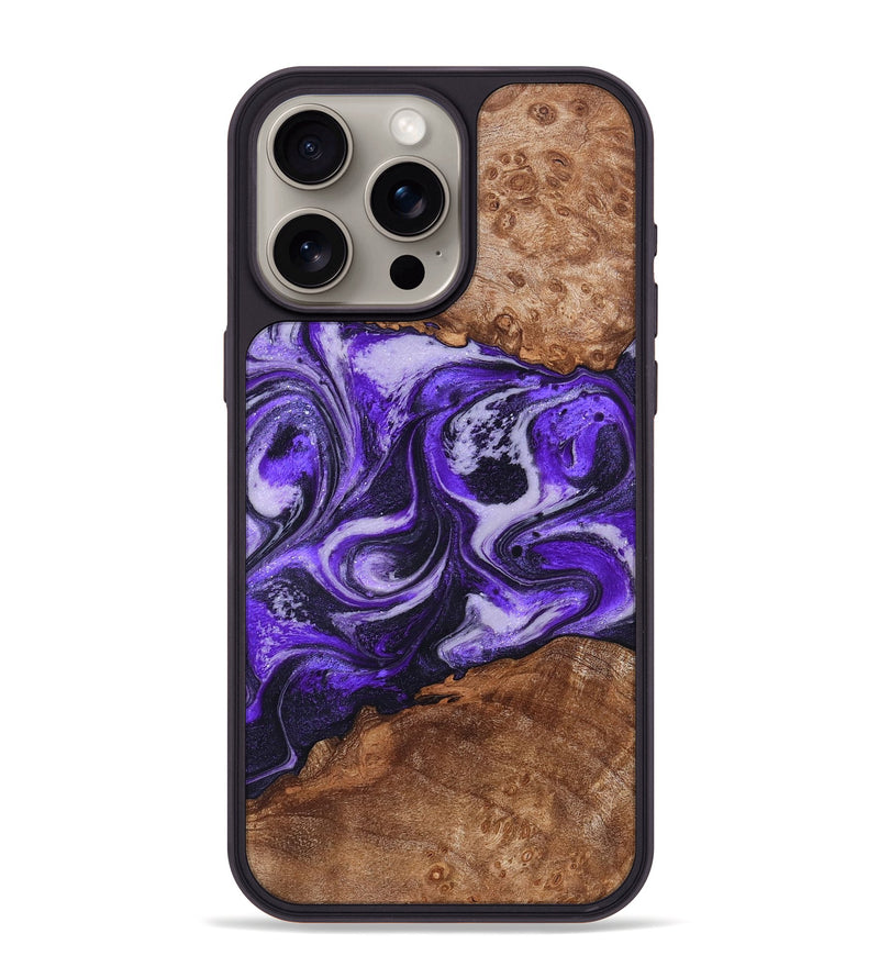 iPhone 15 Pro Max Wood Phone Case - Zaiden (Purple, 828711)