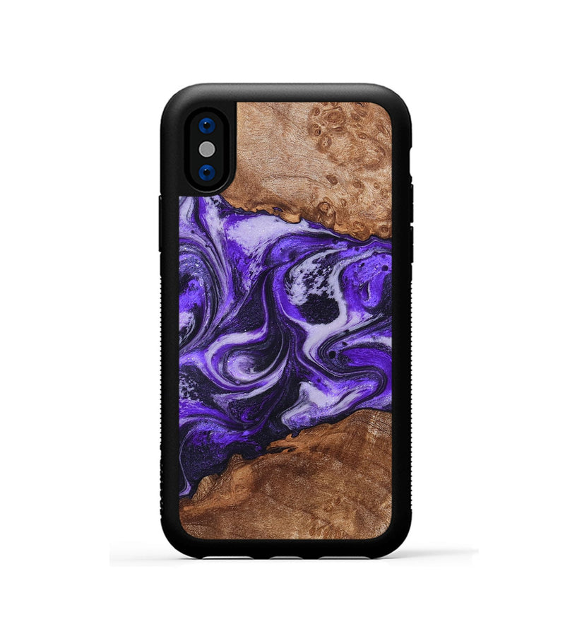 iPhone Xs Wood Phone Case - Zaiden (Purple, 828711)