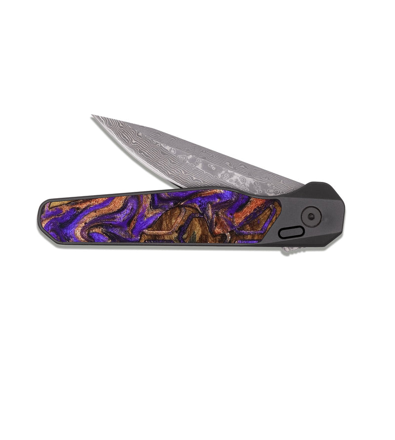 EDC Dark Damascus Wood Pocket Knife - Bobby (Pattern, 828946)