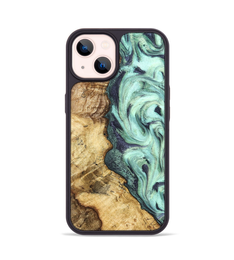 iPhone 14 Wood Phone Case - Justine (Green, 828989)