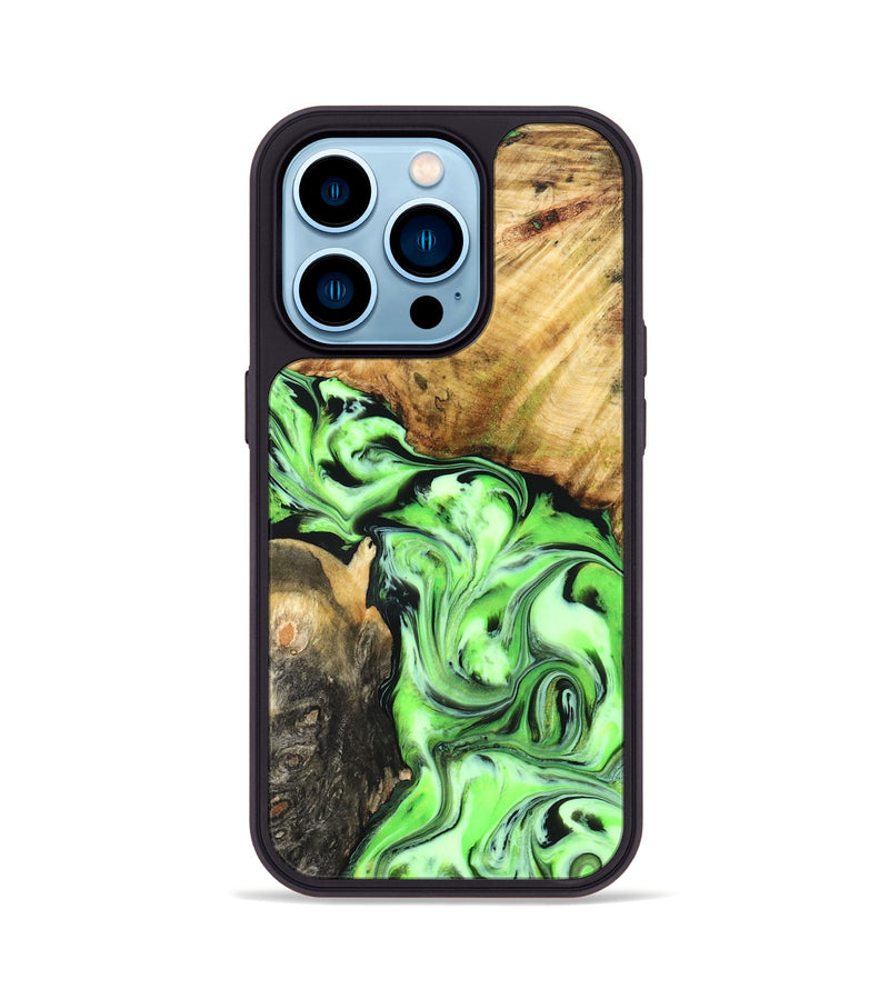 iPhone 14 Pro Wood Phone Case - Syreeta (Neon, 829002)