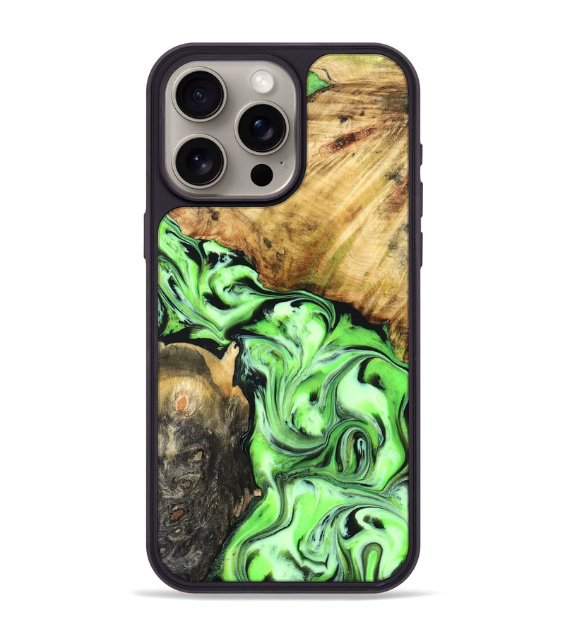 iPhone 15 Pro Max Wood Phone Case - Syreeta (Neon, 829002)