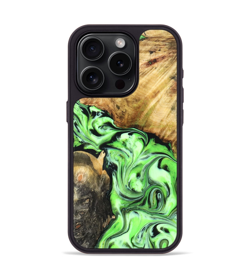 iPhone 15 Pro Wood Phone Case - Syreeta (Neon, 829002)