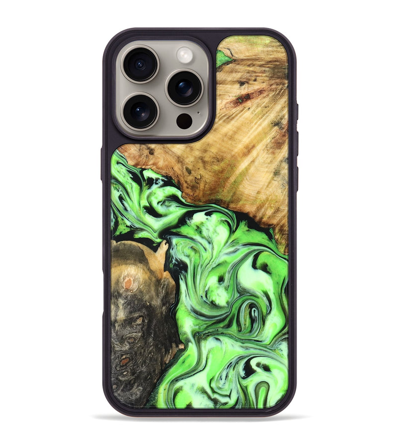 iPhone 16 Pro Max Wood Phone Case - Syreeta (Neon, 829002)