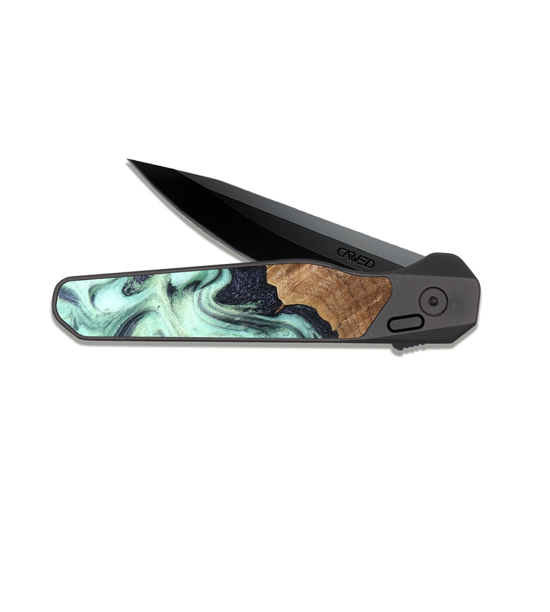 EDC Dark Slate Wood Pocket Knife - Marin (Green, 829005)