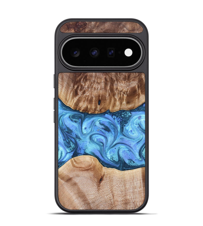 Pixel 11 Pro Wood Phone Case - Shonda (Blue, 829009)