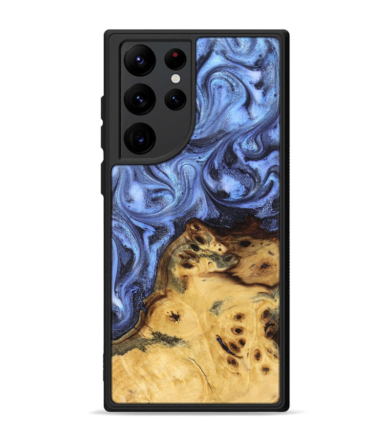 Galaxy S22 Ultra Wood Phone Case - Unique (Blue, 829018)