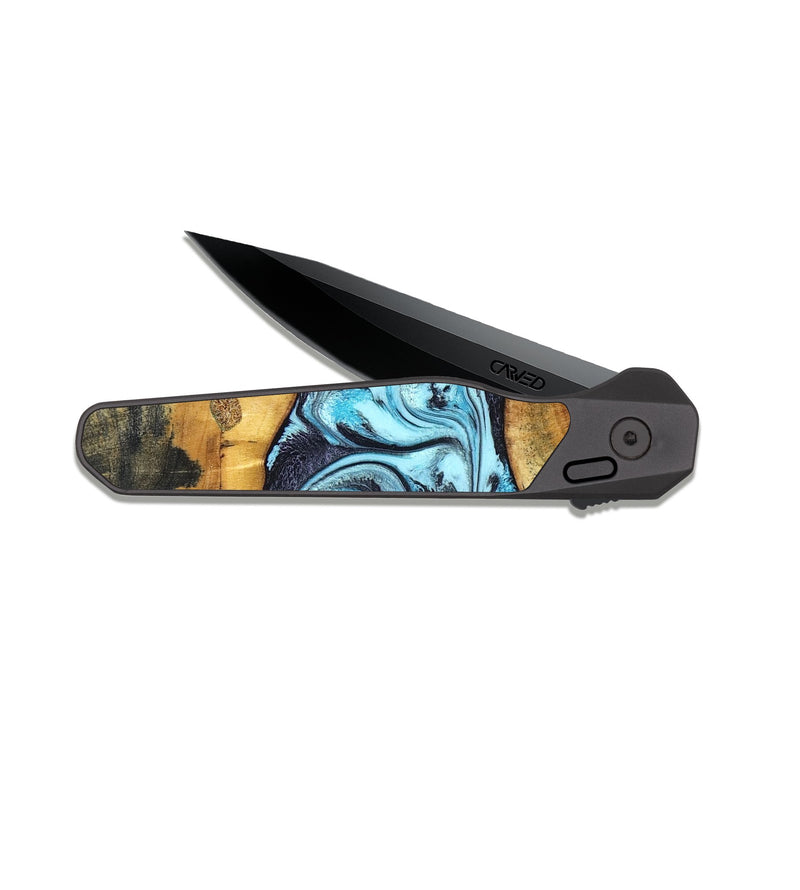 EDC Dark Slate Wood Pocket Knife - Harmony (Blue, 829019)