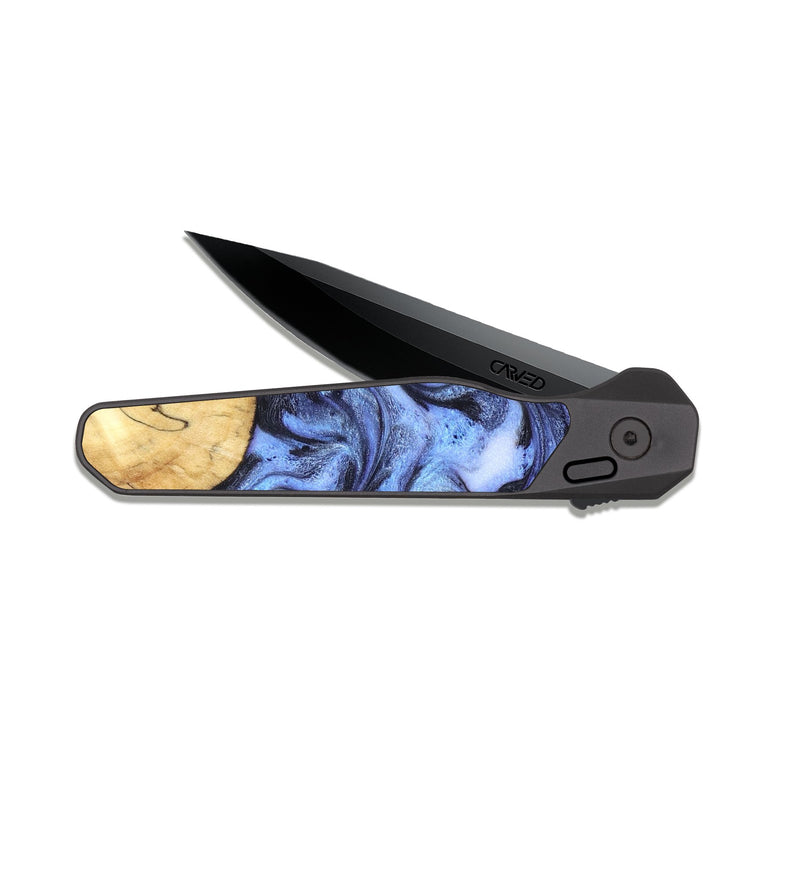 EDC Dark Slate Wood Pocket Knife - Semaj (Blue, 829021)