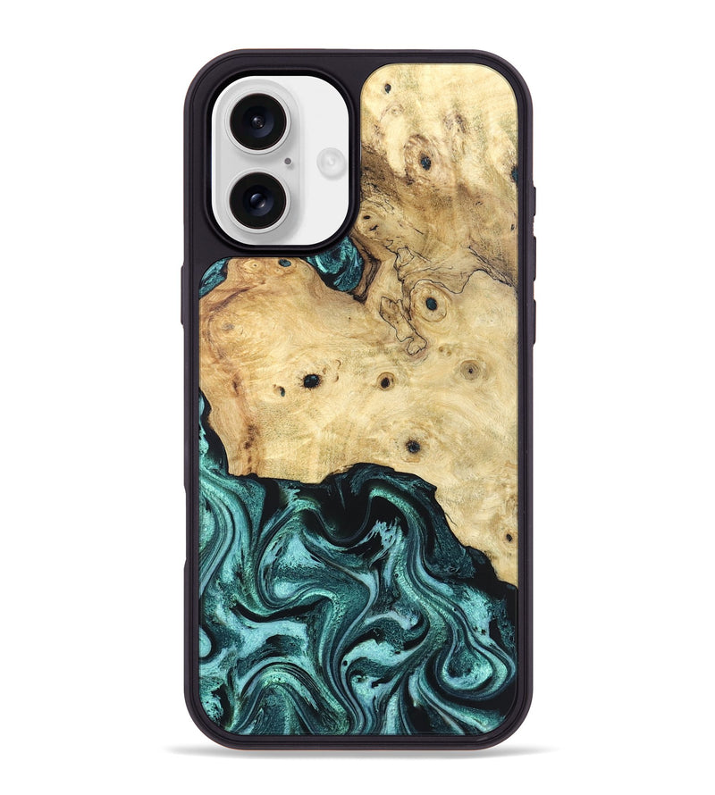 iPhone 16 Plus Wood Phone Case - Susanna (Green, 829023)