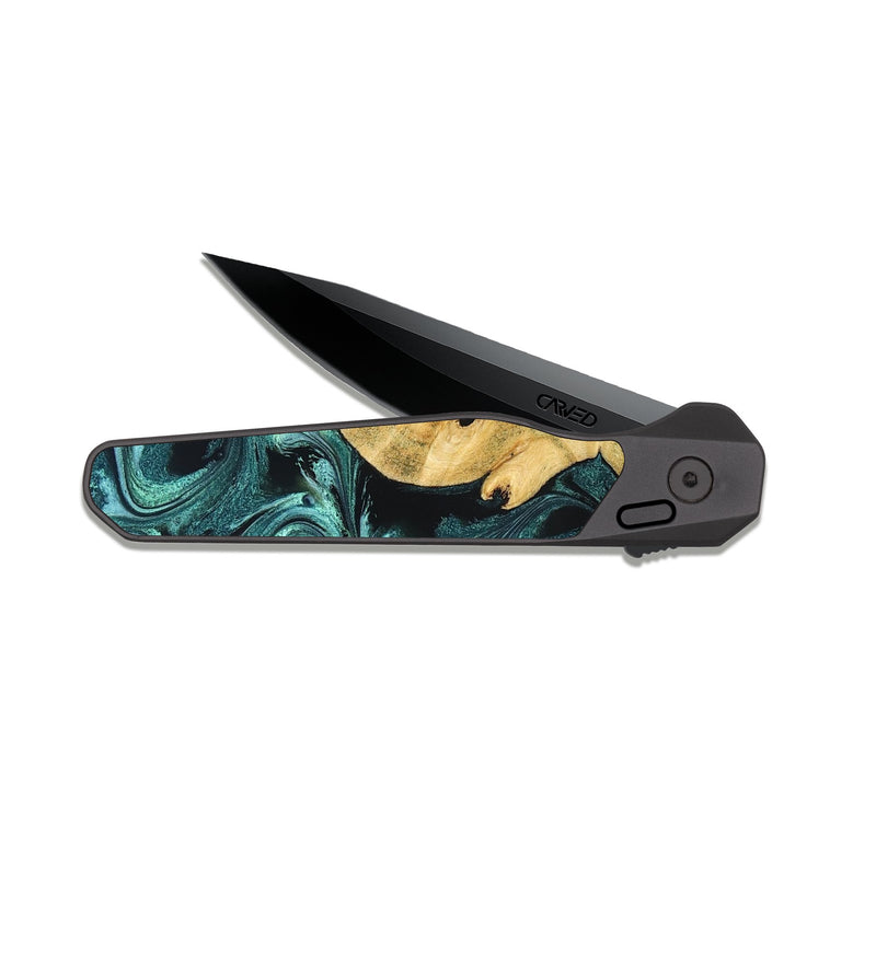 EDC Dark Slate Wood Pocket Knife - Carmelo (Green, 829024)