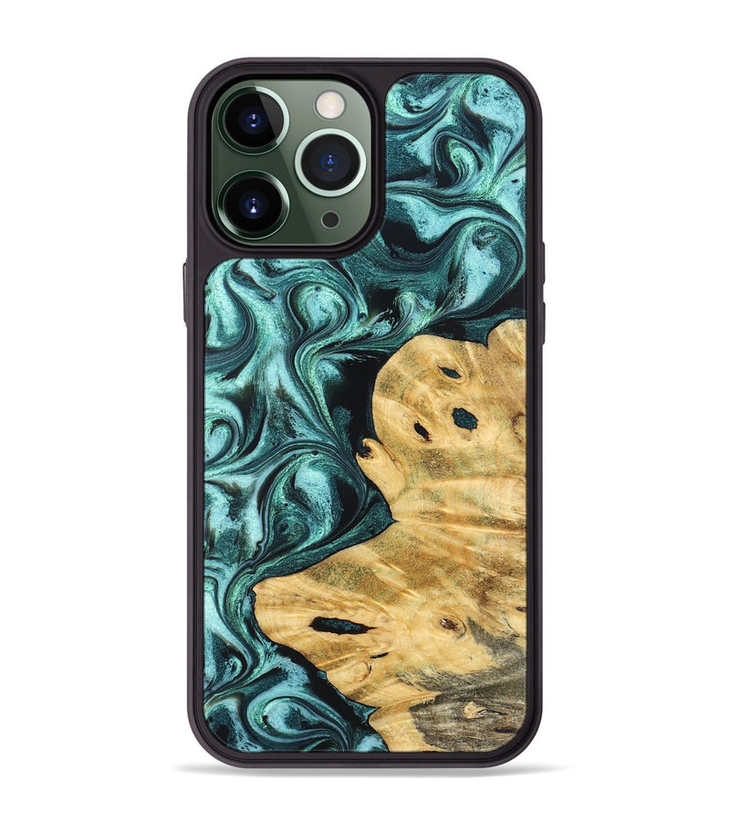 iPhone 13 Pro Max Wood Phone Case - Carmelo (Green, 829024)