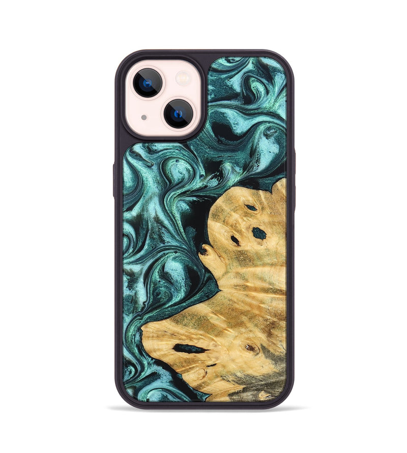iPhone 14 Wood Phone Case - Carmelo (Green, 829024)