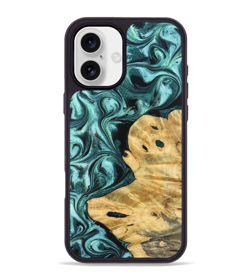 iPhone 16 Plus Wood Phone Case - Carmelo (Green, 829024)